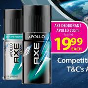 Axe Deodorant Apollo-200ml Each