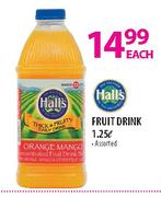 Halls Fruit Drink-1.25l Each
