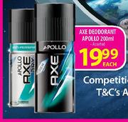 Axe Deodorant Apollo - 200ml Each