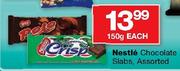 Nestle Chocolates Slabs Assorted-150g Each
