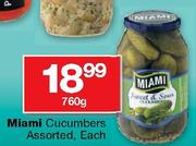 Miami Cucumbers Assorted-760g Each