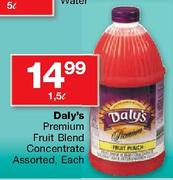 Daly's Premium Fruit Blend Concentrate Assorted-1.5L Each