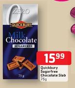Quickbury Sugarfree Chocolate Slab-75g