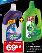 Cobra/Dettol Floor Cleaners-2x1.5Ltr.