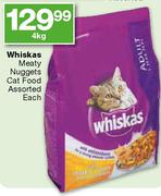 Whiskas Meaty Nuggets Cat Food-4kg
