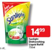 Sunlight Dishwashing Liquid Refill-750ml