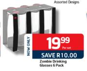 Zombie Drinking Glasses 6 Pack-Per Set