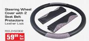 Steering Wheel Cover With 2 Seat Belt Protectors-Per Set