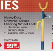Heavy Duty Universal Deluxe Steering Wheel Lock-each