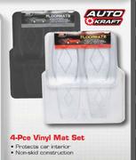 Auto Craft 4 Piece Vinyl Mat Set(Black)-Each