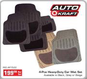 Auto Craft 4 Piece Heavy Duty Car mat Set-Per Set