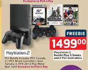 Playstation 2 Bundle Plus 3 Games And 2 PS2 Controllers