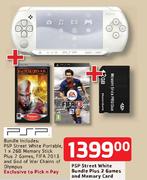 PSP Street White Bundle Plus 2 Games And Memory Card