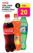 Coca-Cola Coke, Fanta or Sprite Buddies-3 x 500ml