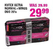 Kotex Ultra Normal + Wings Duo-20's