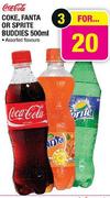 Coca Cola, Coke, Fanta Or Sprite Bubbies-500Ml