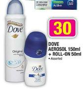 Dove Aerosol 150Ml+Roll-On-50Ml