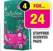 Stayfree Scented Pads-4's Pack Each