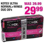 Kotex Ultra Normal+Wings Duo-20's Pack