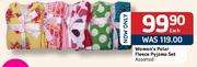 Women's Polar Fleece Pyjama Set Assorted-Each