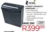 Royal 6 Sheet Crosscut Shredder(CX6)