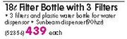 Sunbeam 18L Filter Bottle With 3 Filters
