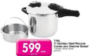 T-Fal 7L Stainless Steel Pressure Cooker Plus Steamer Basket