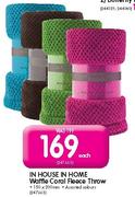 In House In Home Waffle Coral Fleece Throw-Each