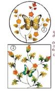 Butterfly Round Or Square With Flowers-Each