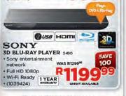 Sony 3D Blu-Ray Player (S480)