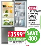 Defy 250LT(Gross Capacity)Bottom Freezer Metallic Fridge-Each