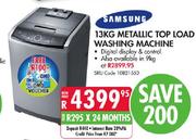 Samsung 13Kg Metallic Top Load Washing Machine-Each 