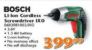 Bosch Li-Ion Cordless Screwdriver IX O-Each