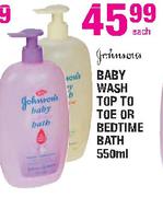  Johnsons Baby Wash Top To Toe Or Bedtime Bath-550ml Each