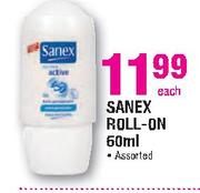 Sanex Roll-On - 60ml Each