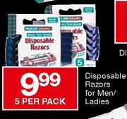 House Brand Disposable Razors For Men/Ladies-5Per Pack
