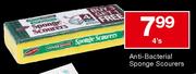 House Brand Anti-Bacterial Sponge Scourers-4's