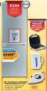 Defy 360L Metallic Combi Fridge+Pineware Breakfast Pack
