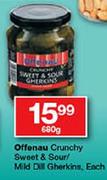 Offenau Crunchy Sweet & Sour/Mild Dill Gherkins-680g Each