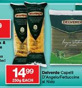 Delverde Capelli D'Angleo/Fettuccine al Nido-250g Each