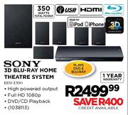 Sony 3D Blu-Ray Home Theatre System (BDV-E190)