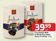 Frey Frelini Milk or Dark Chocolate Swiss Truffles-147gm Each