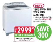 Defy 10kg Metallic Twin Tub Washing Machine