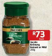 Jacobs Kronung Instant or Mild - 200gm Each