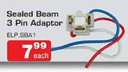 Sealed Beam 3 Pin Adaptor-Each
