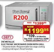 Defy Metallic Electronic Microwave Oven With Grill-34Ltr