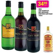 ORW Soet Hanepoot, Red Muscadel, Fortified Cape Ruby - 750ml Each