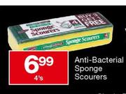 House Brand Anti-Bacterial Sponge Scourers-4's
