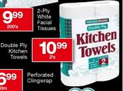 House Brand Double Ply Kitchen Towels-2's