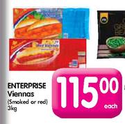 Enterprise Viennas(Smoked Or Red)-3kg Each